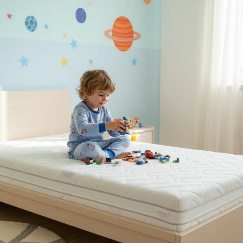 un enfant sur le matelas évolutif Primoletto